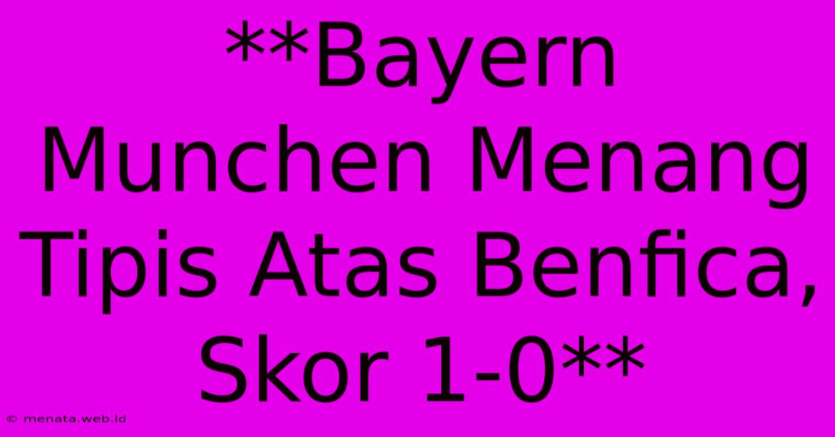 **Bayern Munchen Menang Tipis Atas Benfica, Skor 1-0**