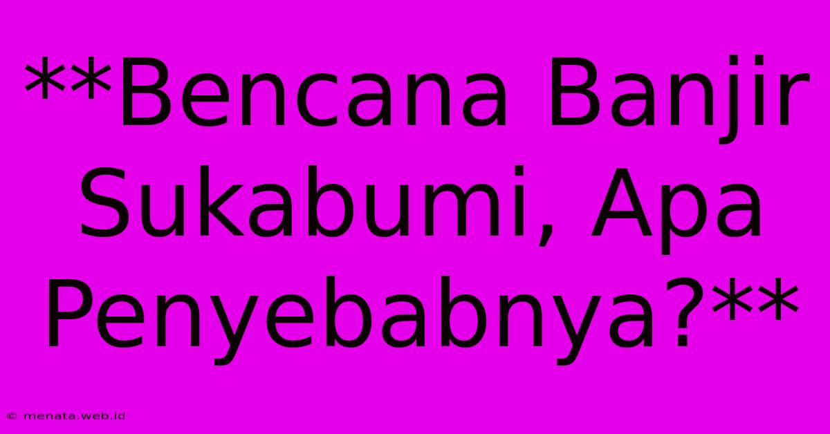 **Bencana Banjir Sukabumi, Apa Penyebabnya?**