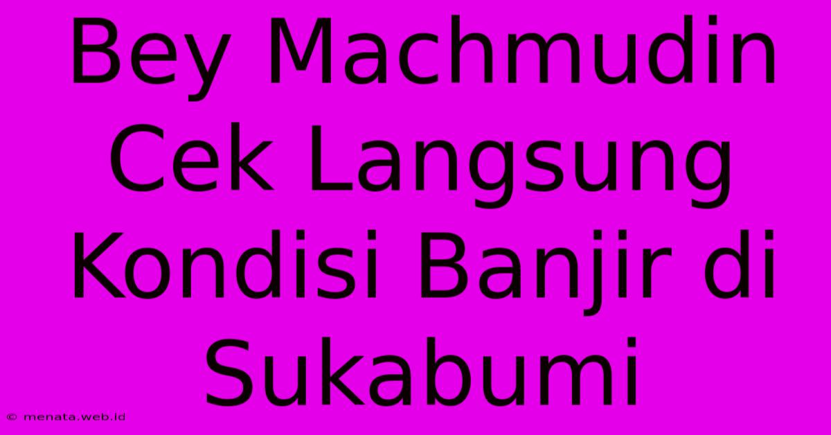 Bey Machmudin Cek Langsung Kondisi Banjir Di Sukabumi