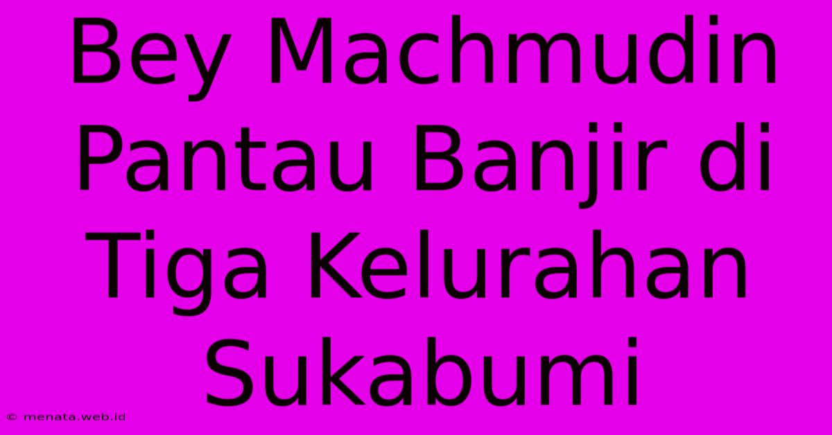 Bey Machmudin Pantau Banjir Di Tiga Kelurahan Sukabumi