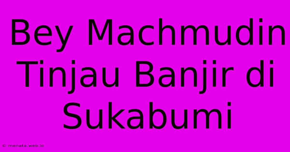 Bey Machmudin Tinjau Banjir Di Sukabumi