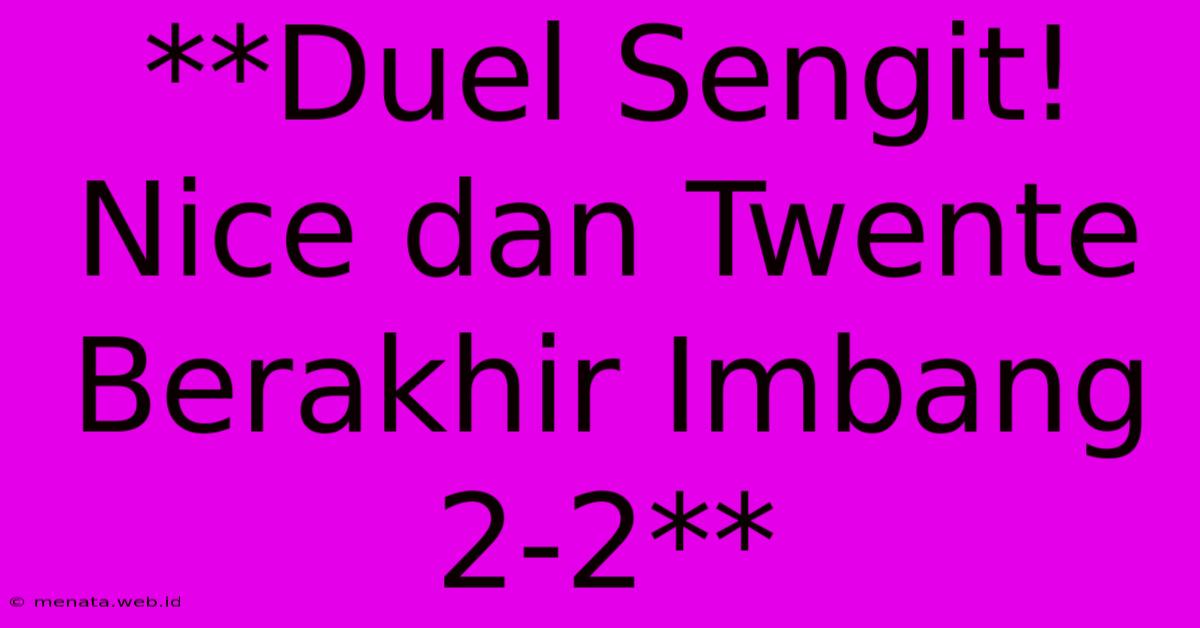 **Duel Sengit! Nice Dan Twente Berakhir Imbang 2-2**