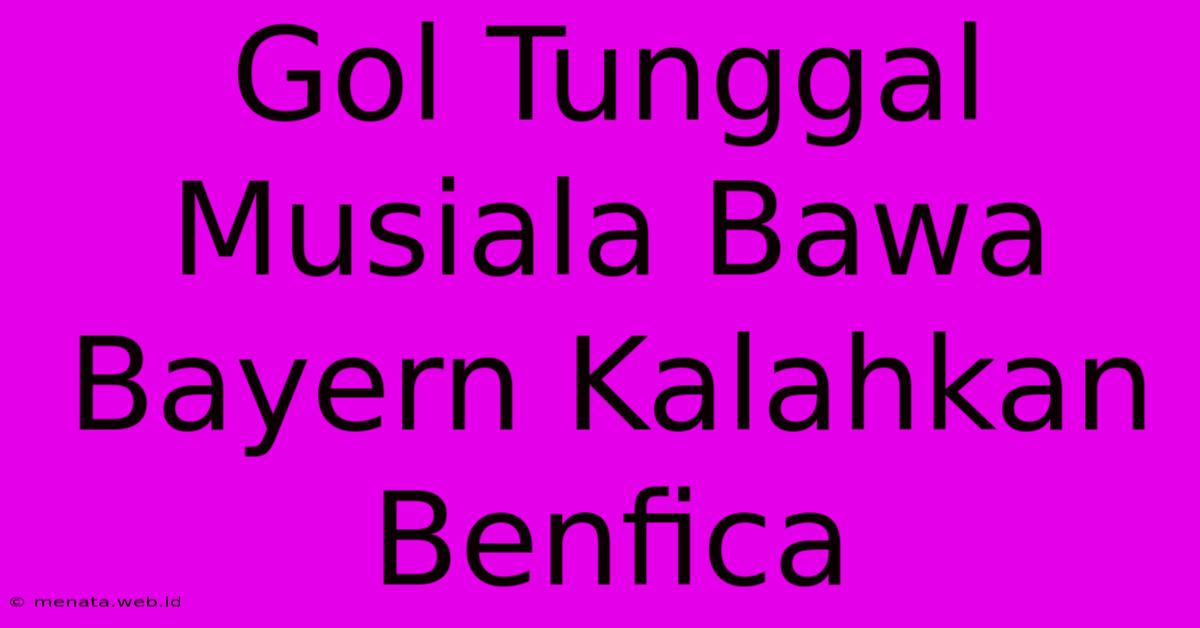 Gol Tunggal Musiala Bawa Bayern Kalahkan Benfica