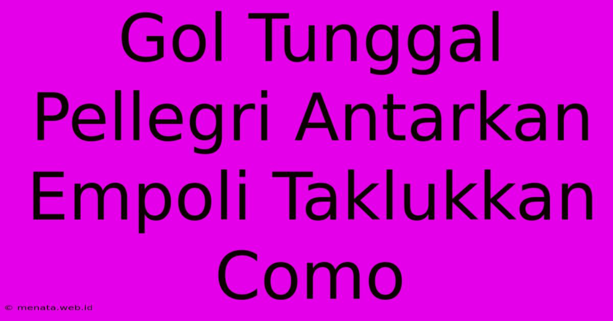 Gol Tunggal Pellegri Antarkan Empoli Taklukkan Como 