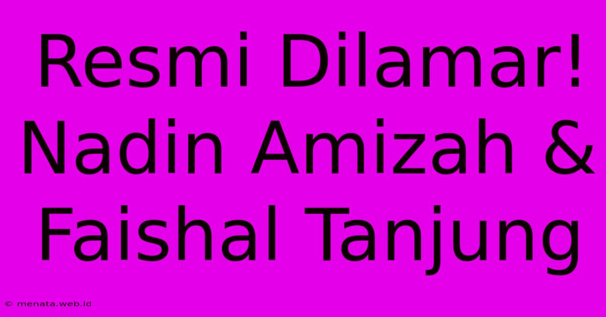 Resmi Dilamar! Nadin Amizah & Faishal Tanjung