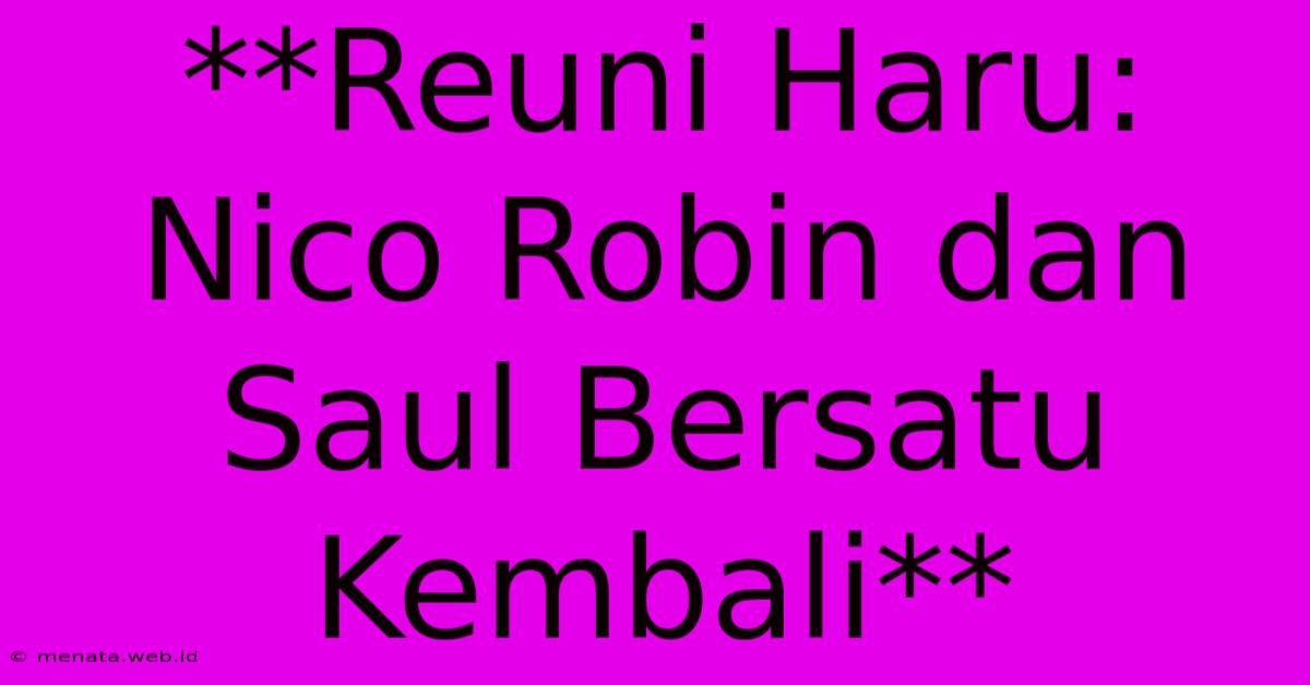 **Reuni Haru: Nico Robin Dan Saul Bersatu Kembali**