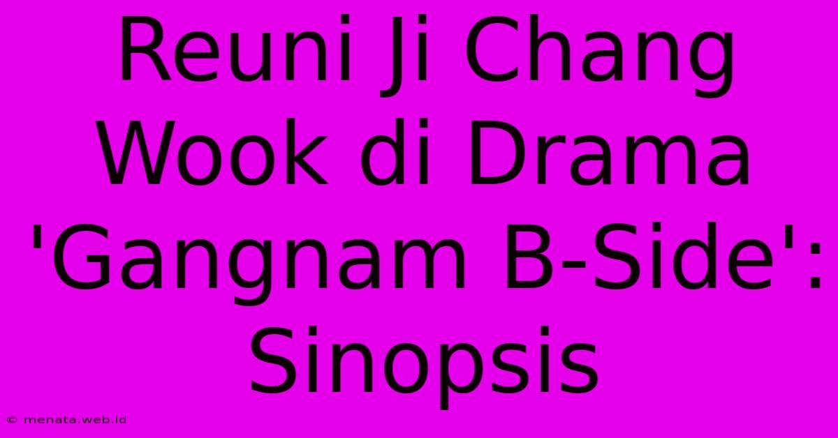 Reuni Ji Chang Wook Di Drama 'Gangnam B-Side': Sinopsis