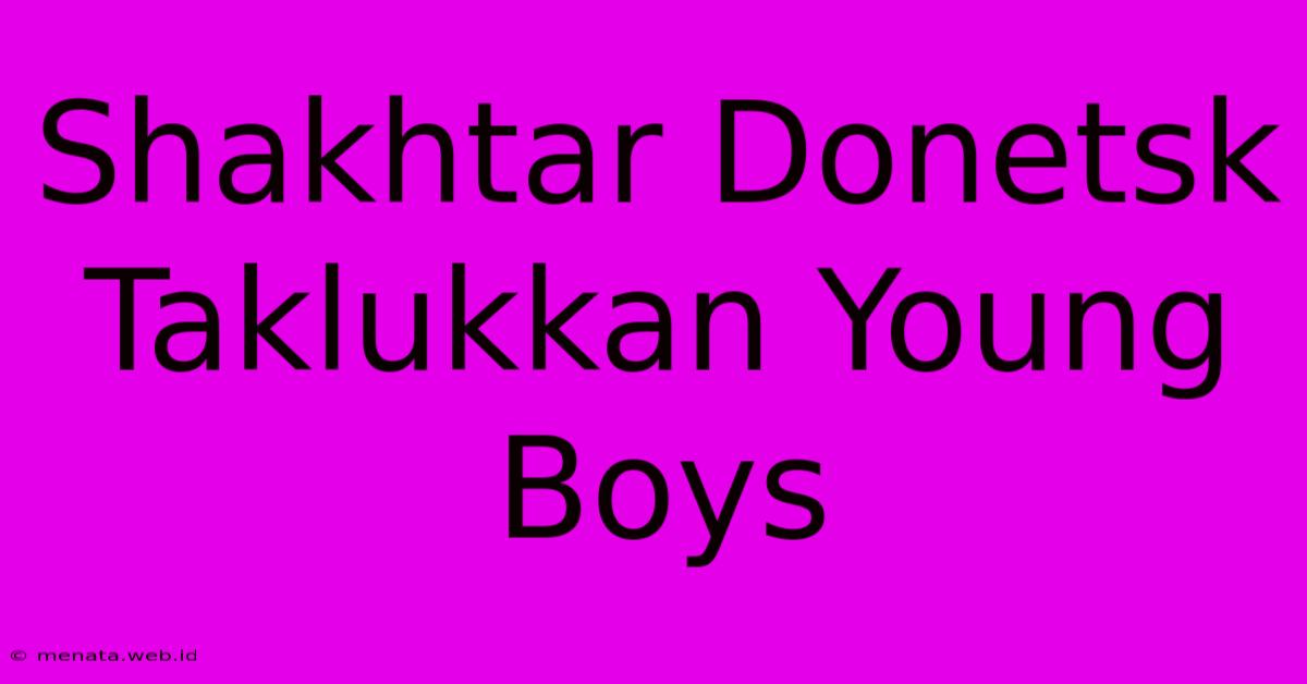 Shakhtar Donetsk Taklukkan Young Boys