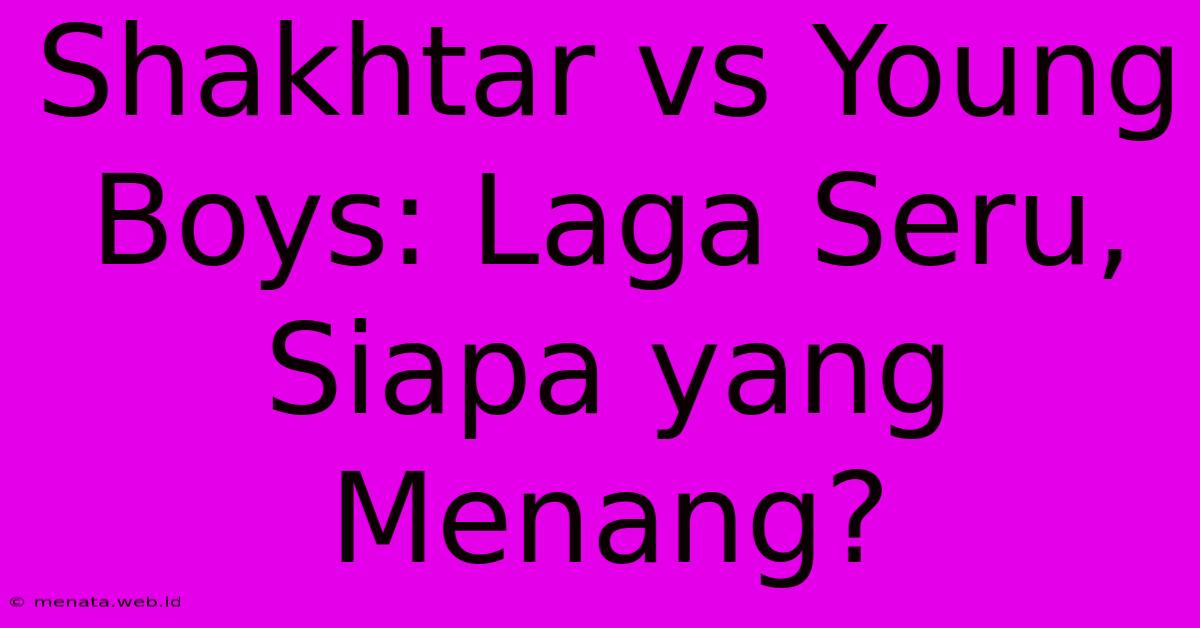 Shakhtar Vs Young Boys: Laga Seru, Siapa Yang Menang? 