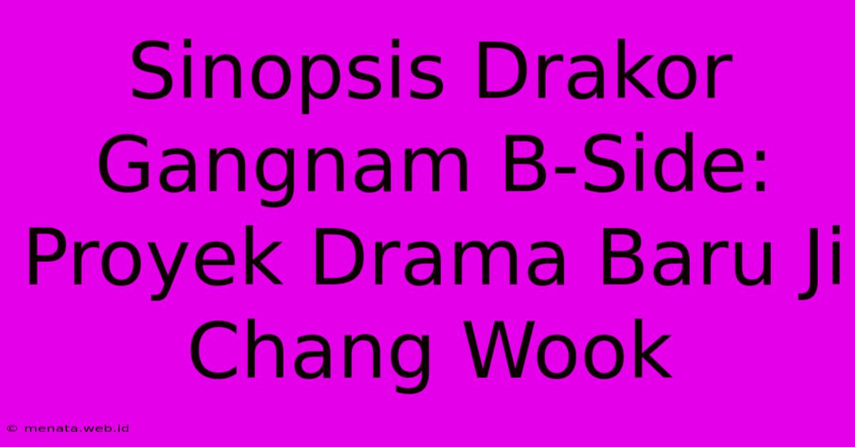 Sinopsis Drakor Gangnam B-Side: Proyek Drama Baru Ji Chang Wook