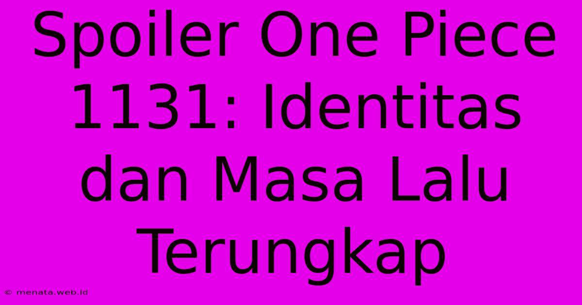 Spoiler One Piece 1131: Identitas Dan Masa Lalu Terungkap